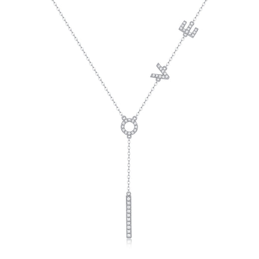 Moissanite Pendant Necklace One Love, sterling silver