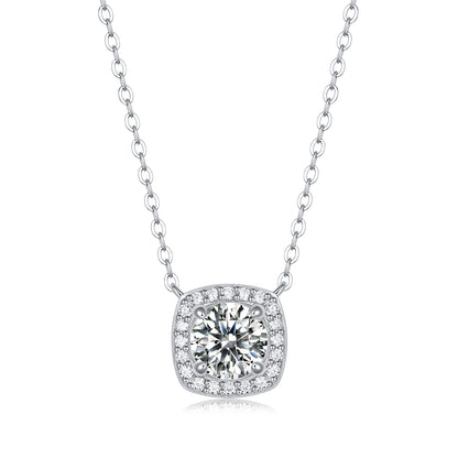 Moissanite Pendant Necklace Promise, sterling silver