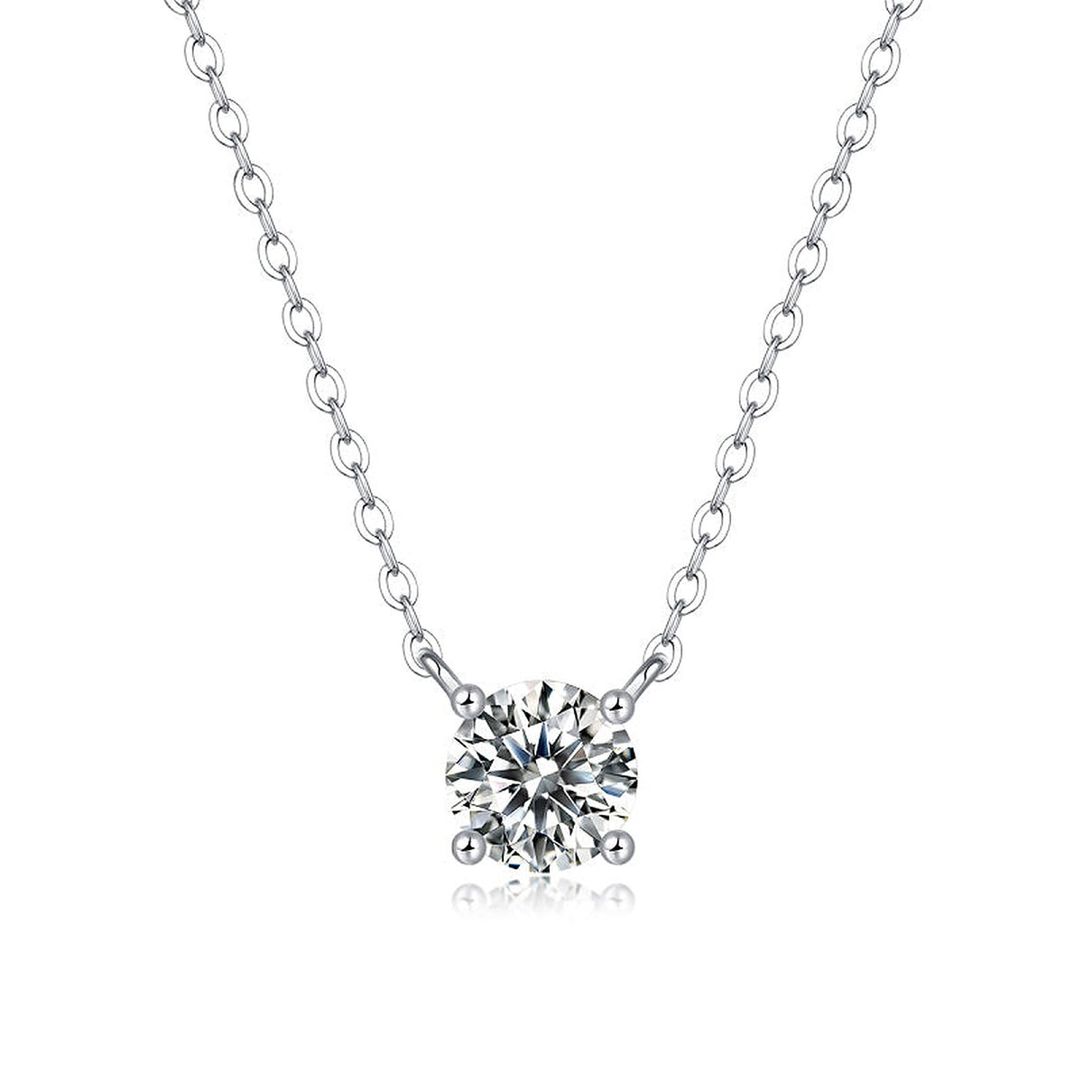 Moissanite Pendant Necklace Pure Love, sterling silver