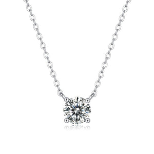Moissanite Pendant Necklace Pure Love, sterling silver