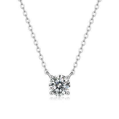 Moissanite Pendant Necklace Pure Love, sterling silver