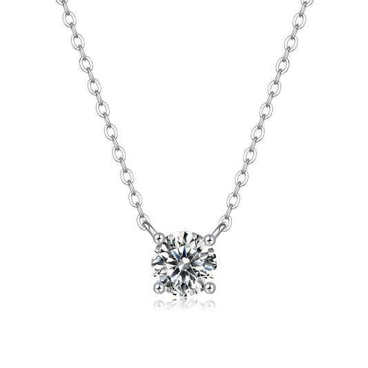 Moissanite Pendant Necklace Pure Love, sterling silver