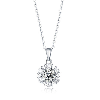 Moissanite Pendant Necklace Seven Stars, sterling silver