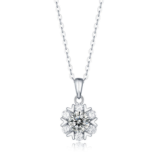Moissanite Pendant Necklace Seven Stars, sterling silver