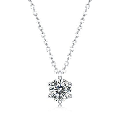 Moissanite Pendant Necklace Shining, sterling silver