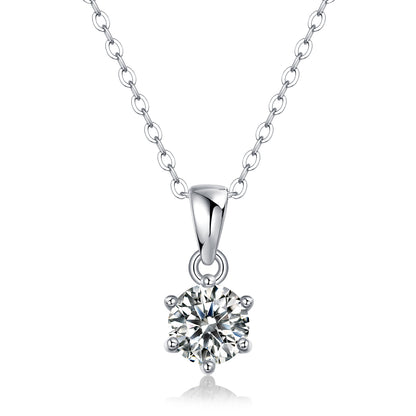 Moissanite Pendant Necklace Sirius, sterling silver