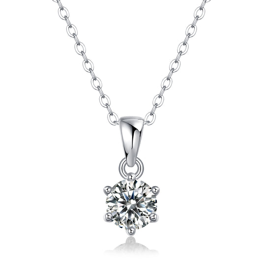 Moissanite Pendant Necklace Sirius, sterling silver
