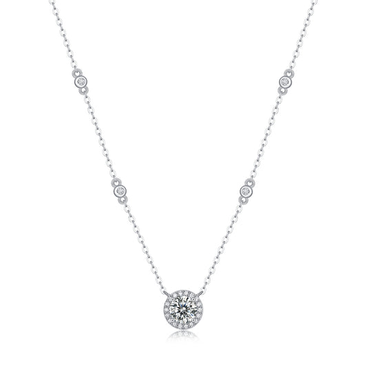 Moissanite Pendant Necklace Starlight, sterling silver