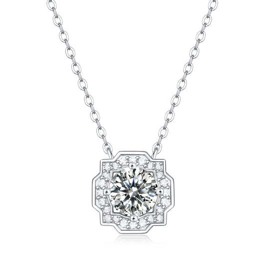 Moissanite Pendant Necklace Stars, sterling silver