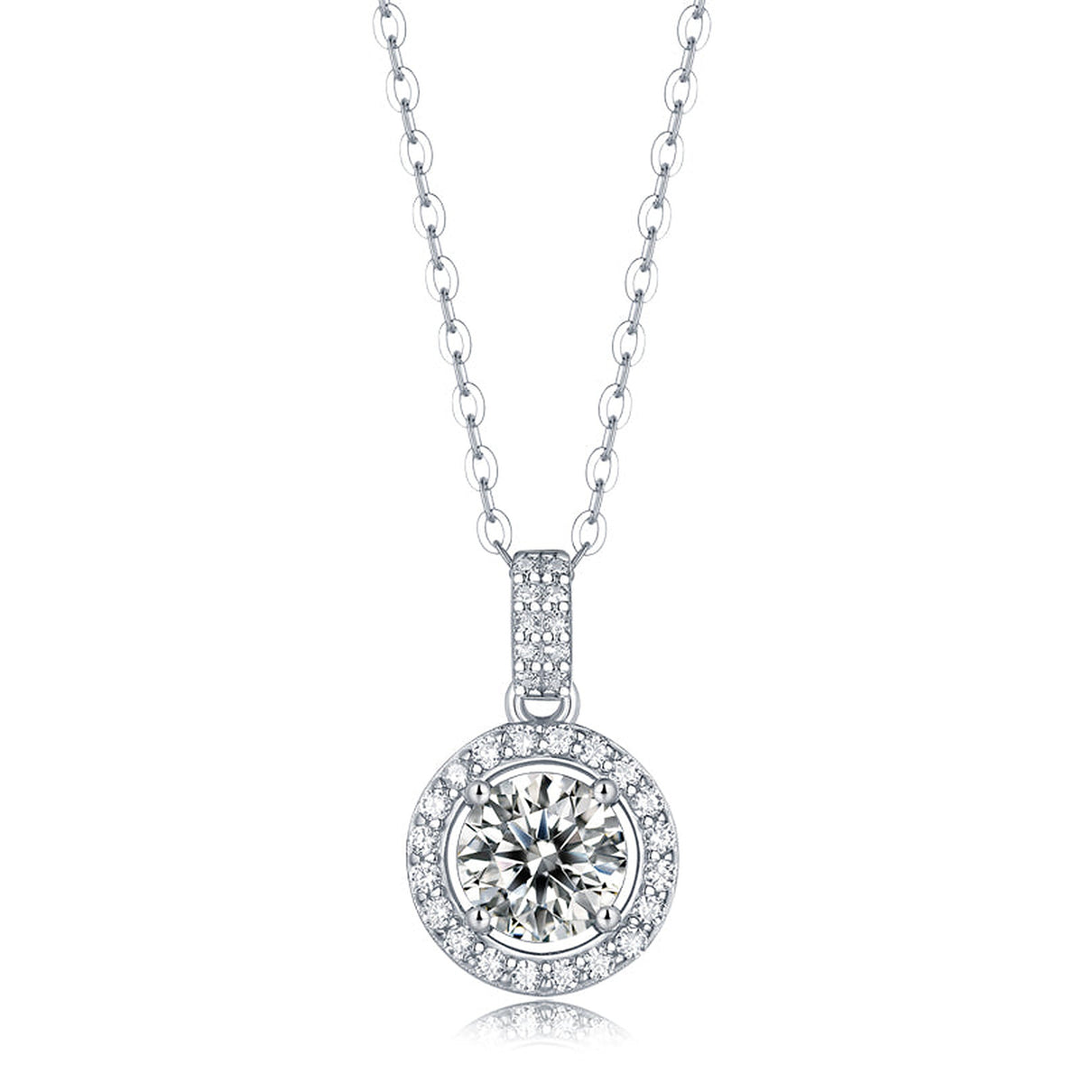 Moissanite Pendant Necklace Tale, sterling silver
