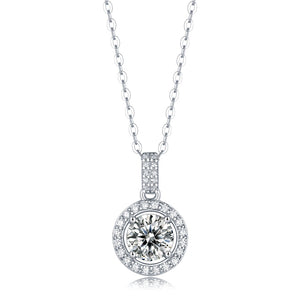 Moissanite Pendant Necklace Tale, sterling silver