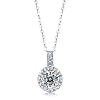 Moissanite Pendant Necklace Tale, sterling silver