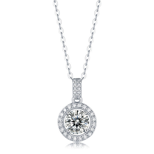 Moissanite Pendant Necklace Tale, sterling silver