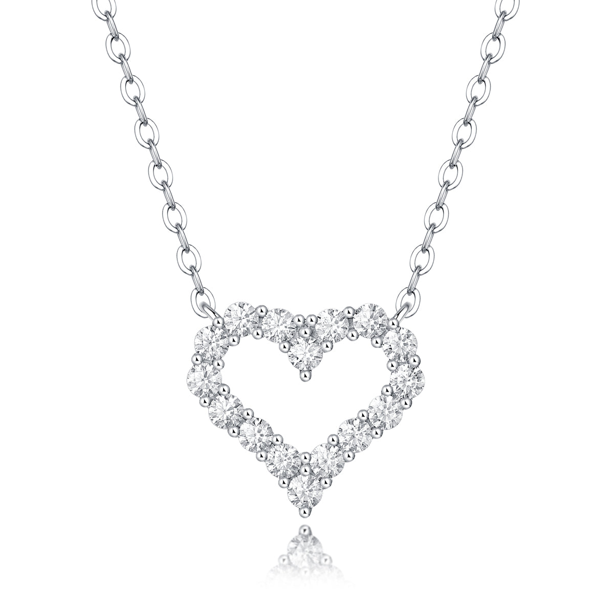 Moissanite Pendant Necklace True Love, sterling silver