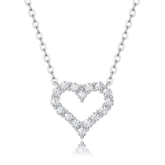 Moissanite Pendant Necklace True Love, sterling silver