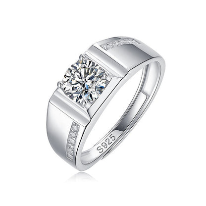 Moissanite Ring Grand, sterling silver