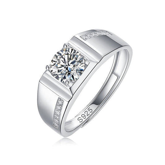 Moissanite Ring Grand, sterling silver