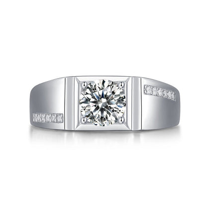 Moissanite Ring Grand, sterling silver, view 4