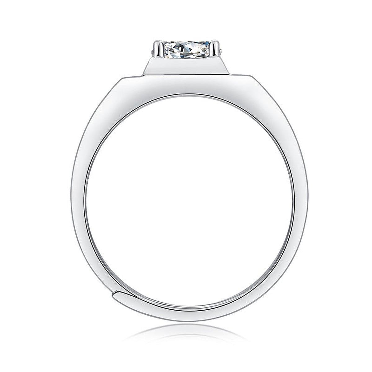 Moissanite Ring Grand, sterling silver, view 5