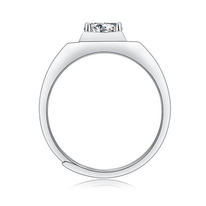 Moissanite Ring Grand, sterling silver, view 5