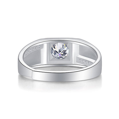 Moissanite Ring Grand, sterling silver, view 6