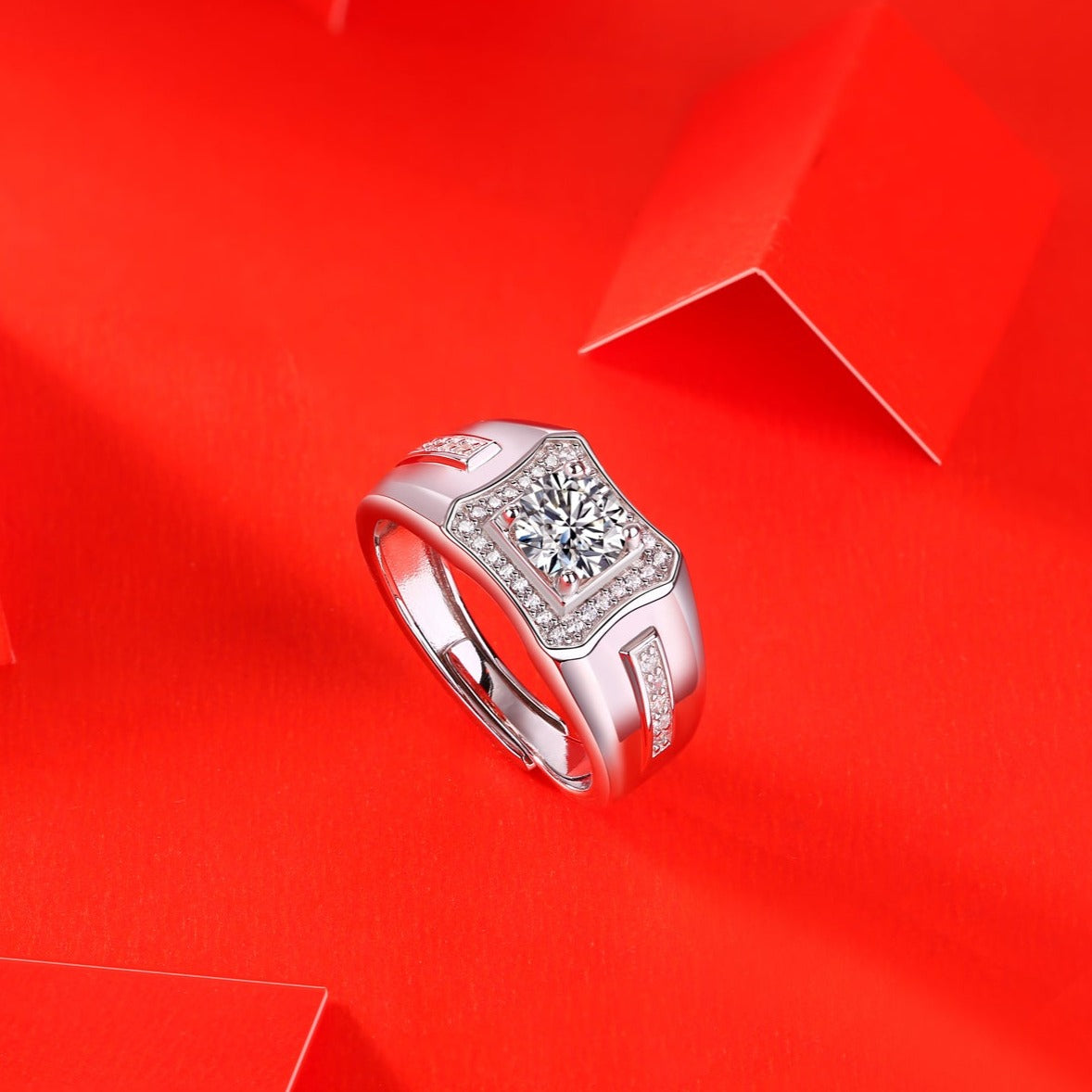 Moissanite Ring Incredibility, sterling silver, view 4