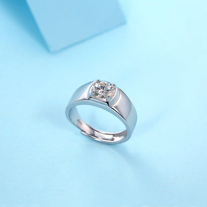 Moissanite Ring Perfecto, sterling silver, view 2