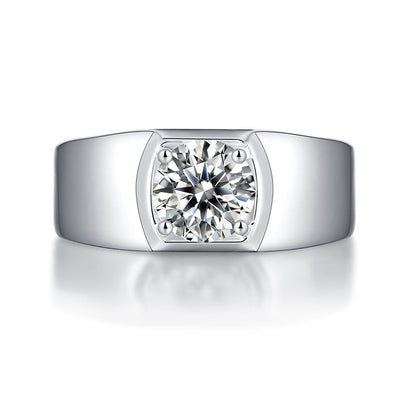 Moissanite Ring Perfecto, sterling silver, view 4