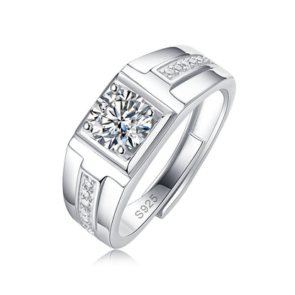 Moissanite Ring Secret Harbor, sterling silver