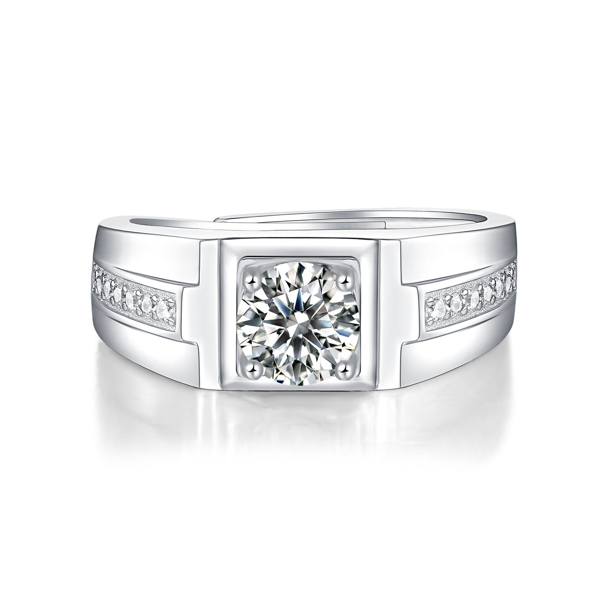 Elegant Moissanite Men’s Ring - Secret Harbor Collection in S925 Sterling Silver