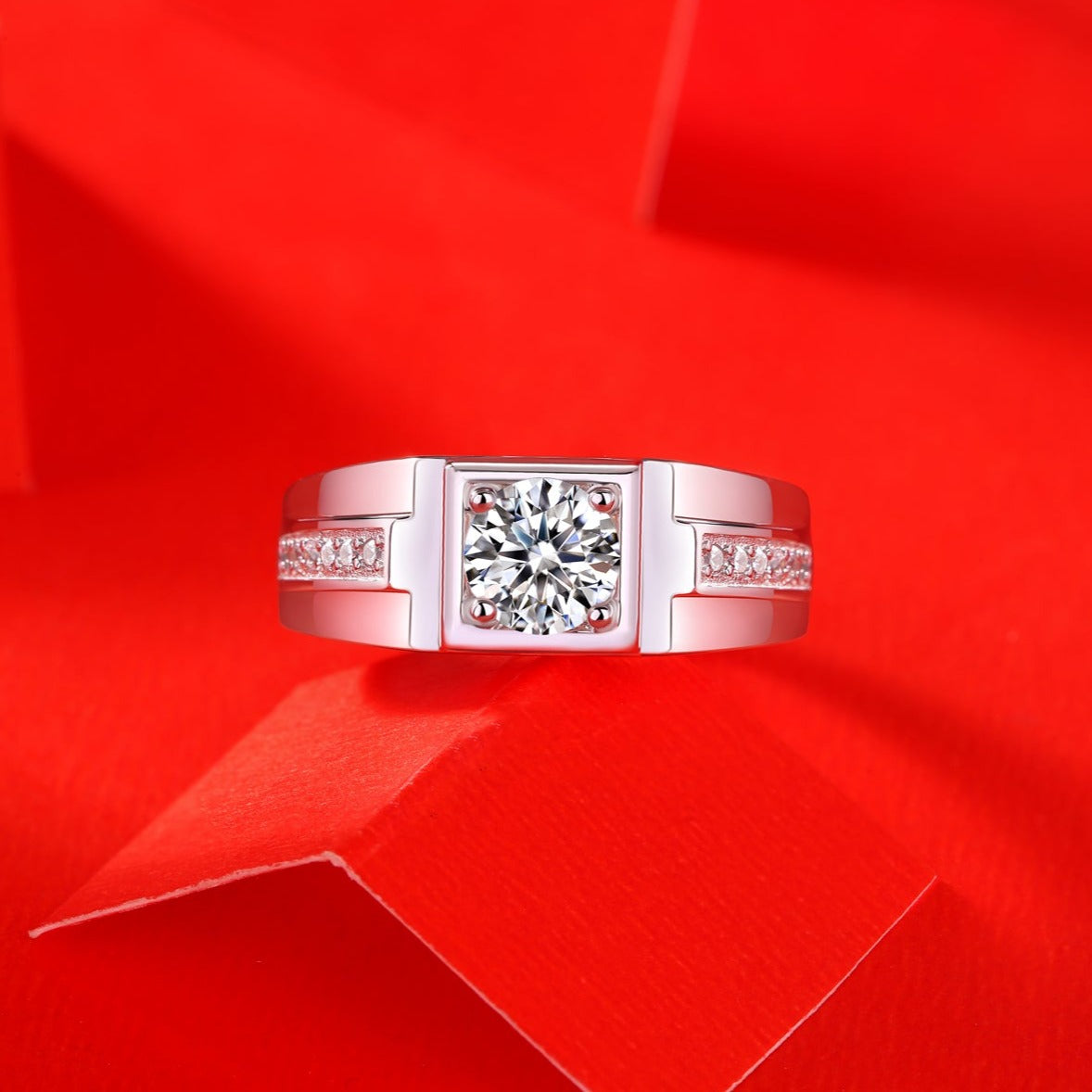 Moissanite Ring Secret Harbor, sterling silver, view 4