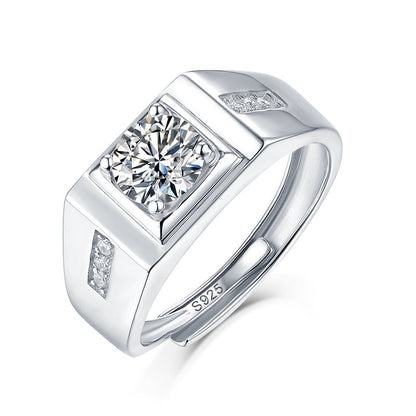 Moissanite Ring Temperament, sterling silver