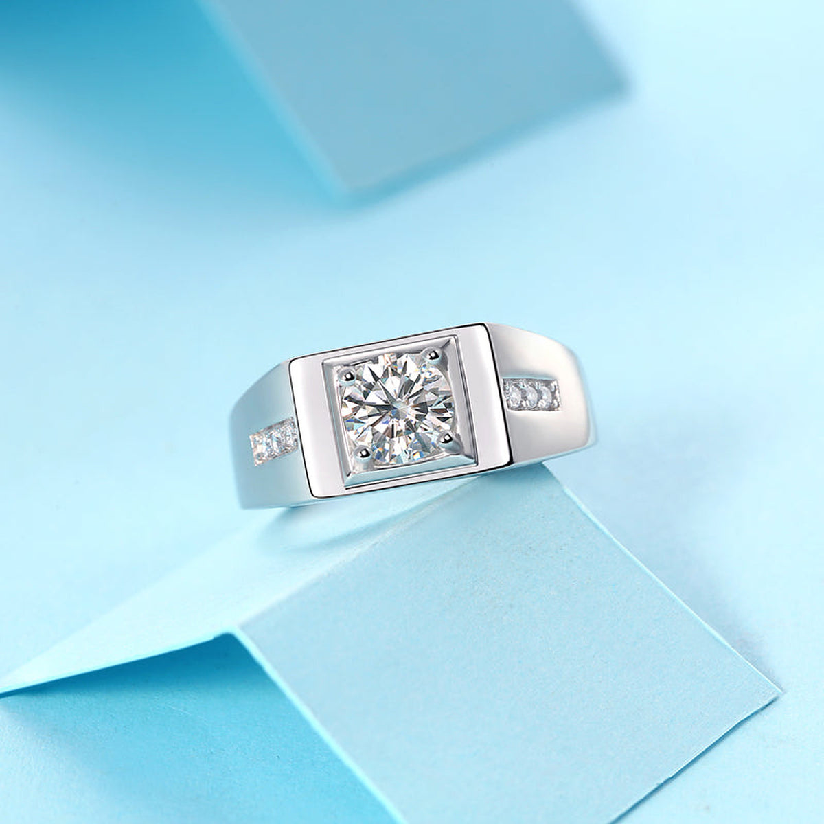 Luxury Moissanite Ring - Olivia Star Jewelry with a Brilliant Center Stone