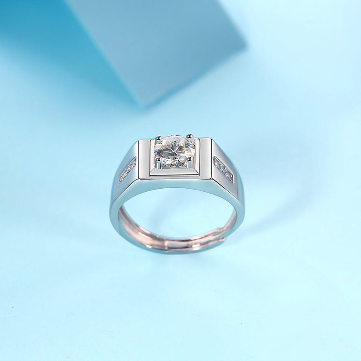 Moissanite Ring Temperament, sterling silver, view 3