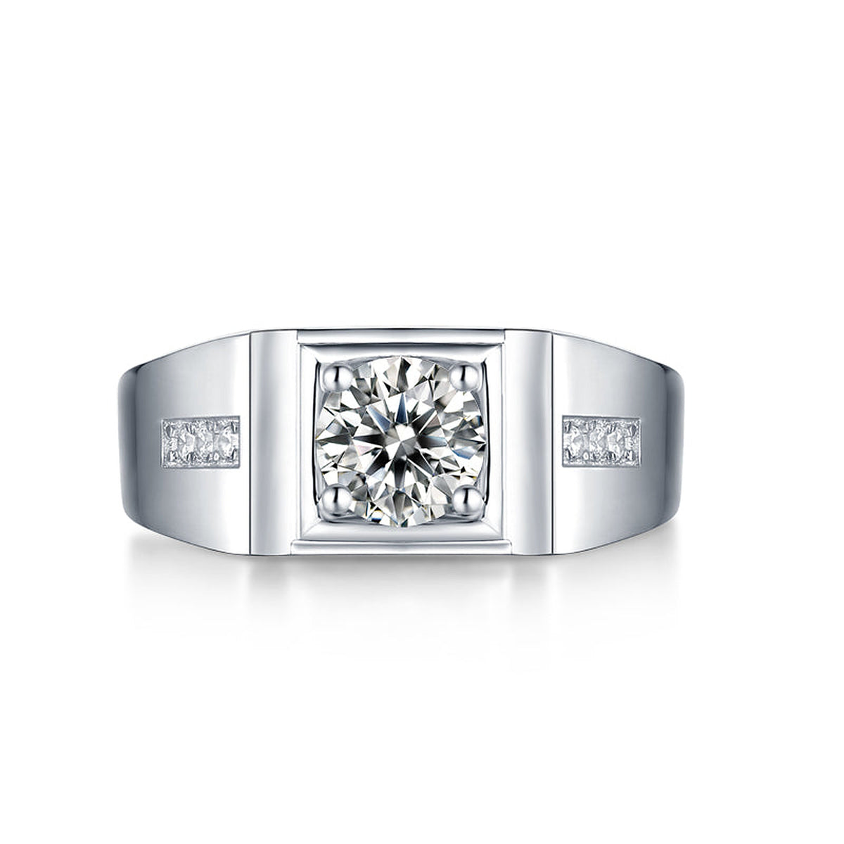 Moissanite Ring Temperament, sterling silver, view 4