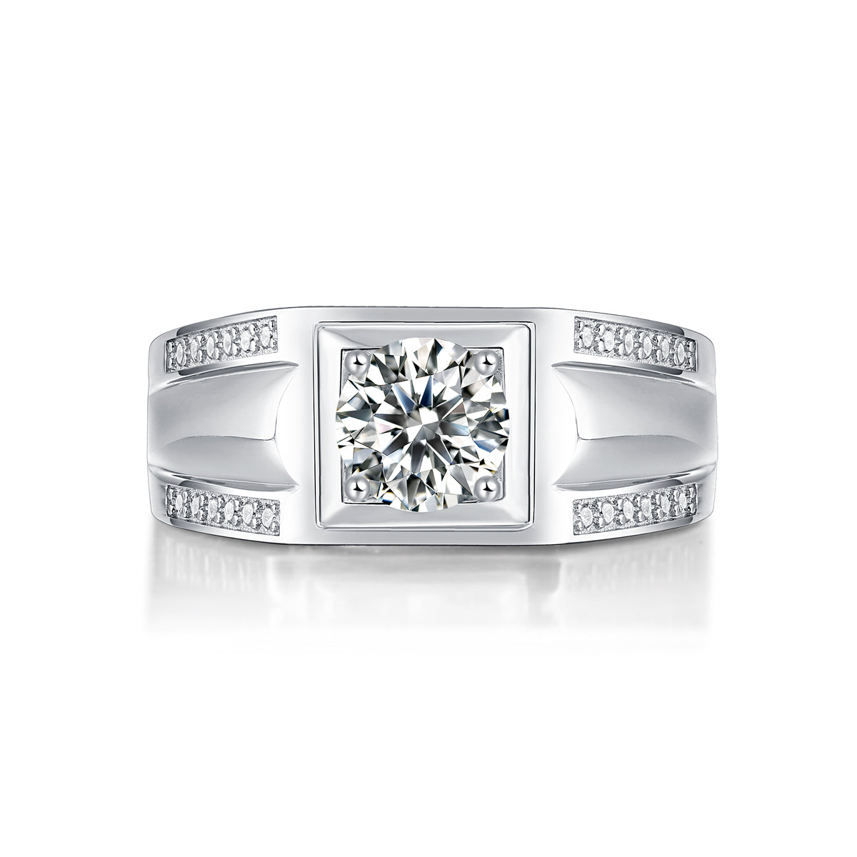Elegant Moissanite Men’s Ring - Uniqueness Collection in S925 Sterling Silver
