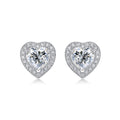 Aretes de Botón de Moissanita | Heartfelt | Plata 925