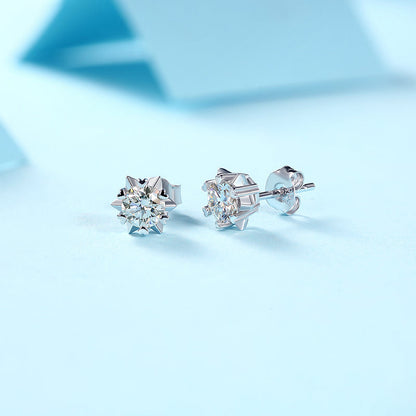 Starburst Moissanite Earrings – Bold and Elegant Studs, Striking Pattern, Polished Finish