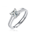Moissanite Engagement Ring | Royal Radiance | Sterling Silver