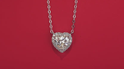 Collar con colgante de moissanita para mujer | Plata de ley 925 con baño de oro de 18 quilates | Diseño único