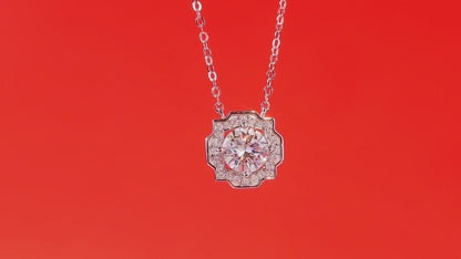 Collar con colgante de moissanita para mujer | Plata de ley 925 con baño de oro de 18 quilates | Diseño de estrellas