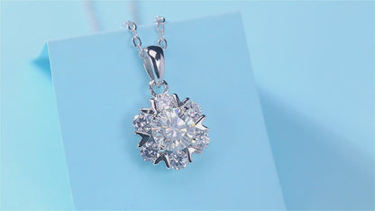 Moissanite Pendant Necklace | Seven Stars | Sterling Silver