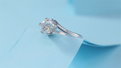 Moissanite Engagement Ring | Royal | Sterling Silver
