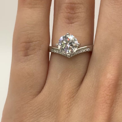 Moissanite Engagement Ring | Princess | Sterling Silver