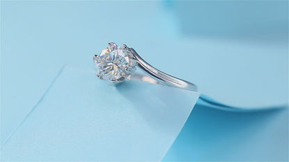 Moissanite Engagement Ring | Royal | Sterling Silver