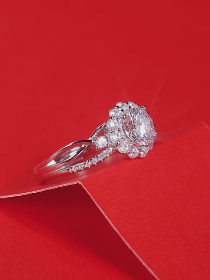 Moissanite Engagement Ring | Together | Sterling Silver