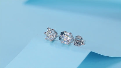 Pendientes de moissanita para mujer | Plata de ley 925 con baño de oro de 18 quilates | Diseño Sunny Snow