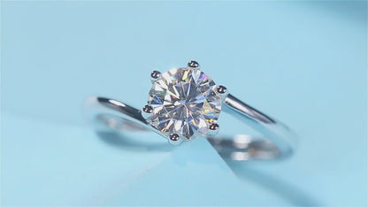 Moissanite Engagement Ring | Treasure | Sterling Silver