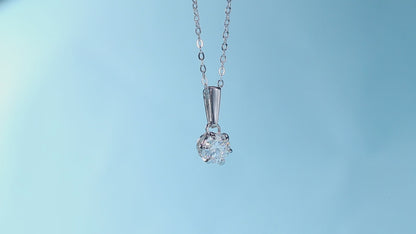 Collar con colgante de moissanita para mujer | Plata de ley 925 con baño de oro de 18 quilates | Diseño de seis garras
