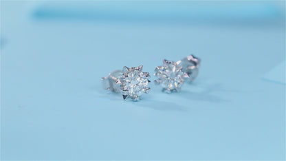 Pendientes de moissanita para mujer | Plata de ley 925 con baño de oro de 18 quilates | Diseño estrella